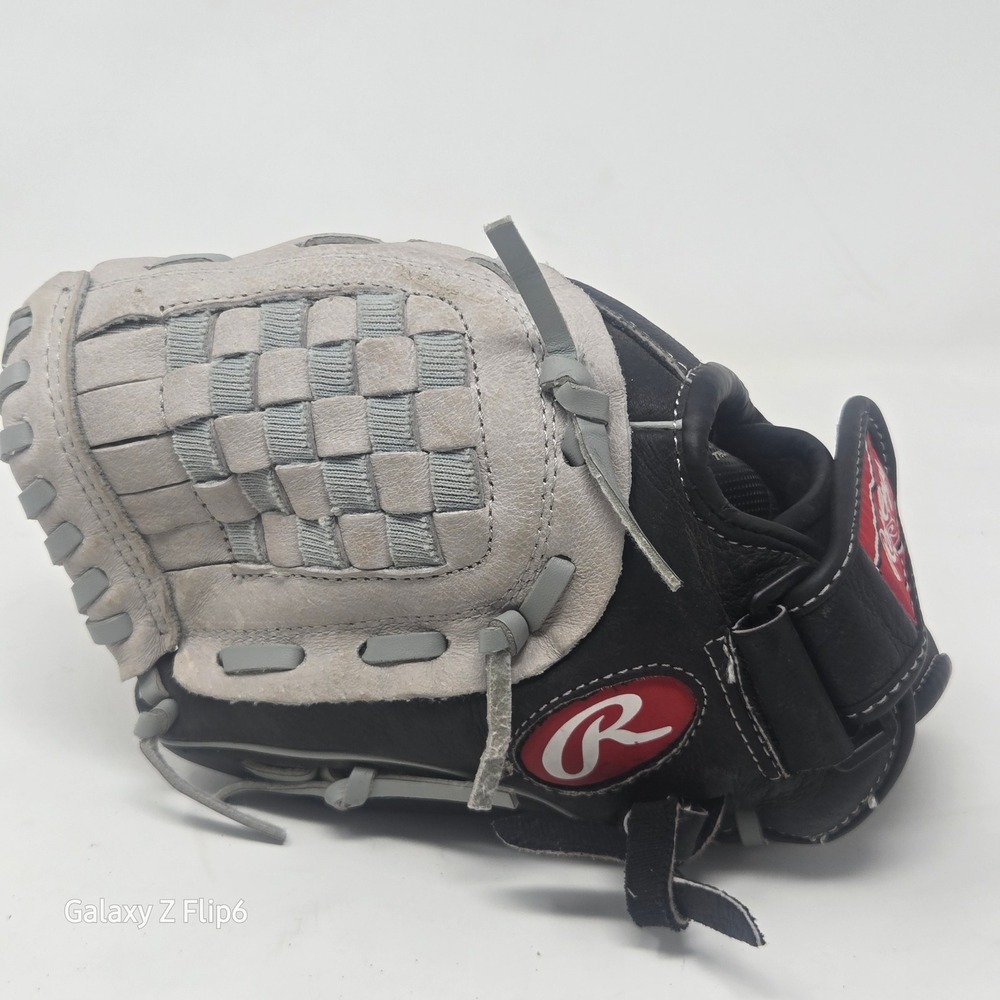 Rawlings SC105BGB 10.5 Baseball Glove Black Grey Leather Basket Web Right Hand - Picture 2 of 6